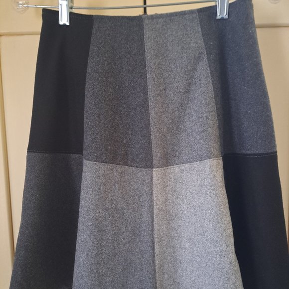 Eva Franco Anthropologie wool blend patchwork skirt Sz 0 - Picture 1 of 8